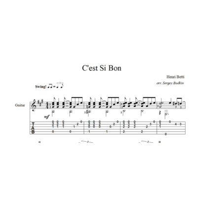 C´est Si Bon (Анри Бетти) ноты для гитары