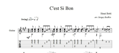 C'est Si Bon (Анри Бетти) ноты для гитары