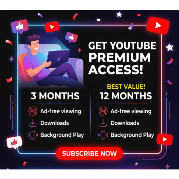 YouTube Premium + YouTube Music 12 месяцев | PAYPAL