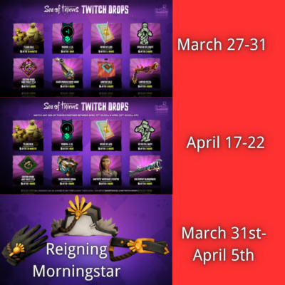 Sea of Thieves 19/19💎Правящая Утренняя Звезда x3💎150 000 золота 27 марта — 22 апрел