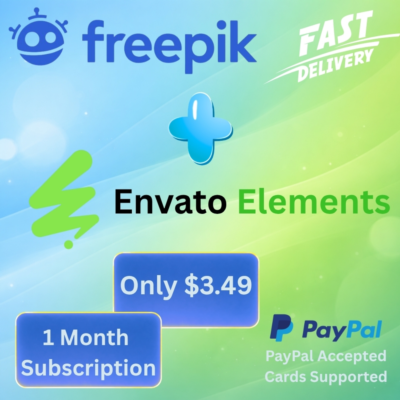 Envato Elements + Freepik — 1 месяц — Панель загрузки — Мгновенная доставка