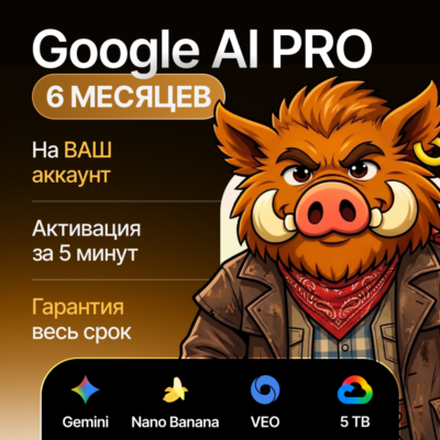 [ХИТ] Google AI PRO l 24/7 АВТО l Gemini 3.7, Nano Banana Pro, Veo 3.1, 5 TB
