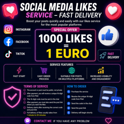 Сервис лайков для соцсетей | 1000 лайков = 1 EURO | Instagram Facebook TikTok | Быстр