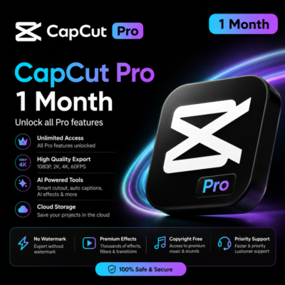Подписка CapCut Pro (iOS, Android, PC) на 1 месяцев (глобальная)