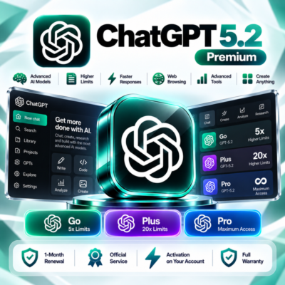 ChatGPT 5.2 Premium — Go, Plus и Pro (лимиты 5x/20x) | Продление на 1 месяц | Официал