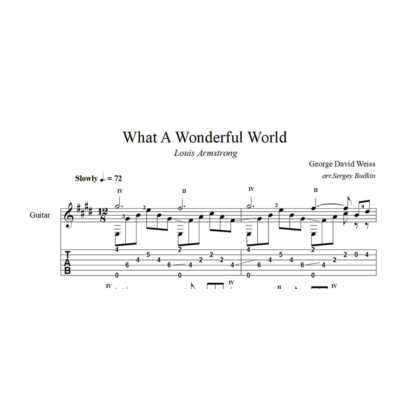 What A Wonderful World (Луи Армстронг) ноты для гитары