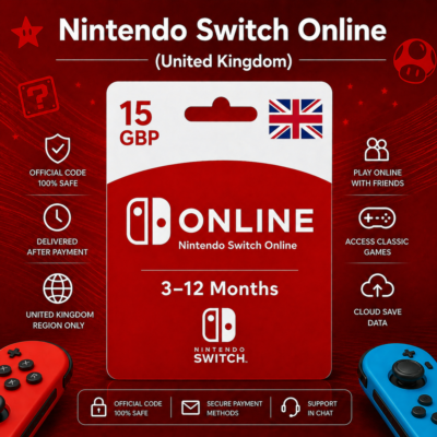 Nintendo Switch Online (Великобритания) 3–12 месяцев | Подписка Nintendo