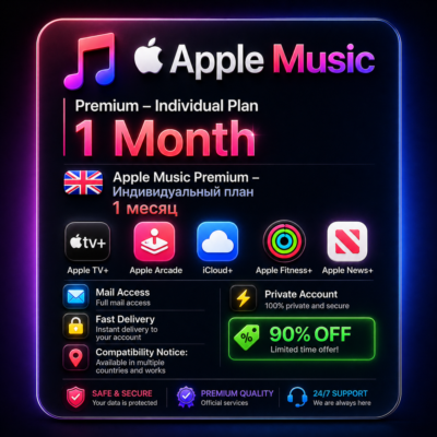 Индивидуальная подписка Apple Music на 1 месяц – приватный аккаунт (глобальный)