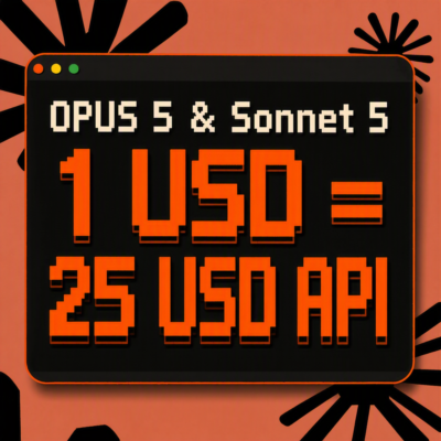 Claude Opus 5/Sonnet 5 API для Code и CLI — $1 = $25 кредитов | 25x выгода