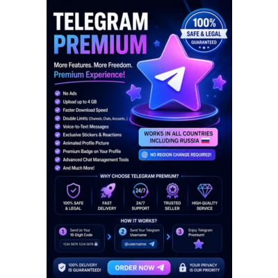 TELEGRAM PREMIUM SUBSCRIPTION Warranty 1 Year