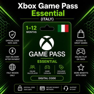 Xbox Game Pass Essential (Италия) 1–12 месяцев | Код активации Xbox