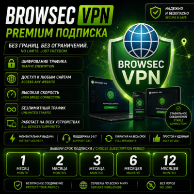 🌍 Browsec VPN Premium | 1/2/3/6/12 месяц | Безлимит | Гарантия  | BrowsecVPN 🌍