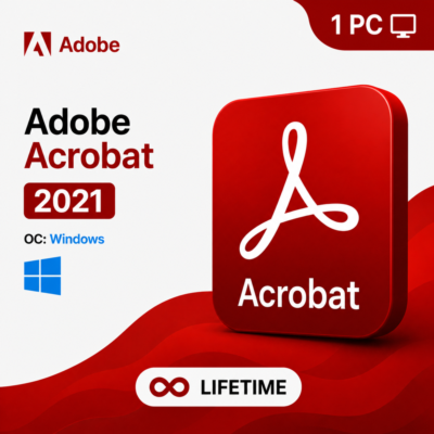 Adobe Acrobat Pro DC 2021  Windows 1 Device  Lifetime