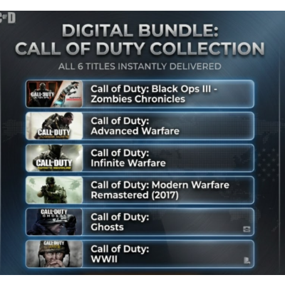 Call of Duty: Advanced Warfare,IW, BlackOps 3 +Zombie,Ghosts, WWII / Steam /Offline
