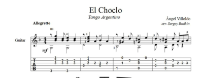 El Choclo (Анхель Вильольдо) ноты для гитары