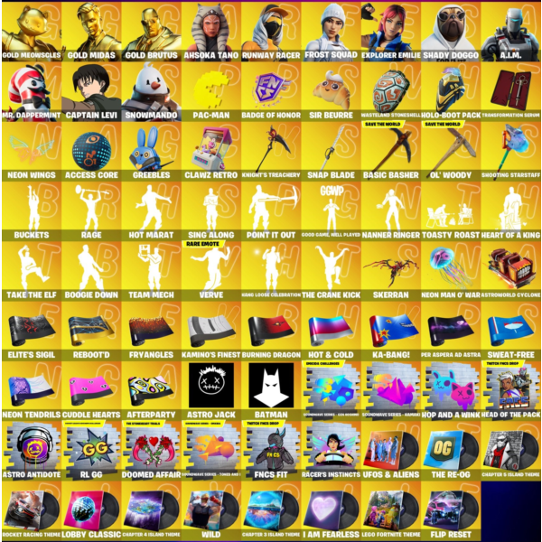FN (все платформы) • 308 skins • Gold Brutus • Shady Doggo • Полный доступ