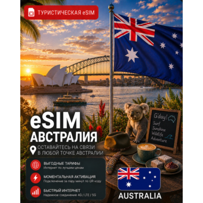 eSIM АВСТРАЛИЯ | МОБИЛЬНЫЙ ИНТЕРНЕТ БЕЗ РОУМИНГА