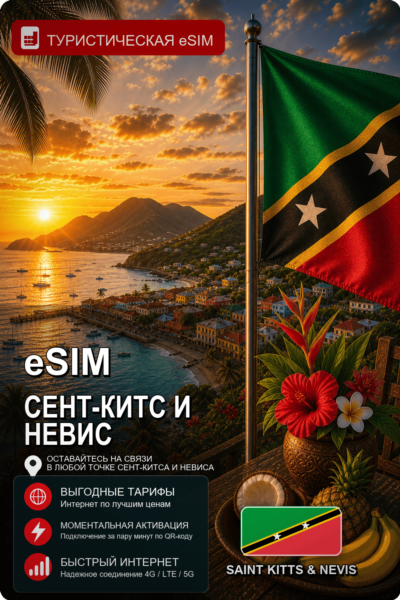 eSIM СЕНТ-КИТС И НЕВИС | МОБИЛЬНЫЙ ИНТЕРНЕТ БЕЗ РОУМИНГА
