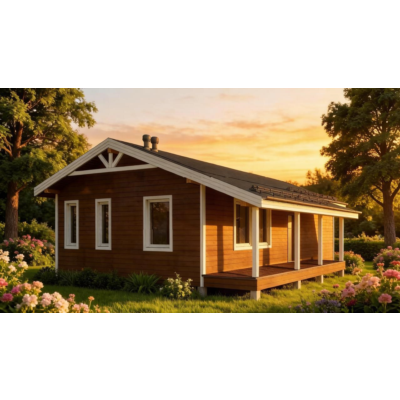 FH-10 — каркасный дом 96,1 м², 2 спальни, сауна и терраса