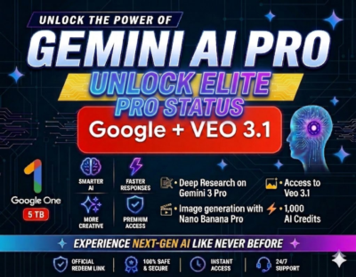 Gemini AI Pro 6 MONTHS ACCESS Google One 5 TB + Veo 3.1