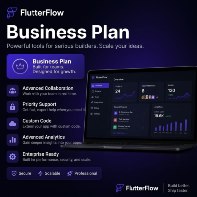 FlutterFlow | Бизнес-план | Подписка | 14-дневная пробная версия | Личный аккаунт
