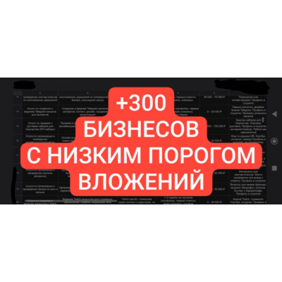 300+ бизнесов с малыми вложениями