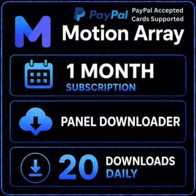Motion Array Панель загрузчика / 1 месяц / 20 загрузок ежедневно / Авто