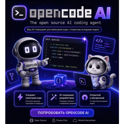 OpenCode AI – AI Coding Agent на 1 Месяц