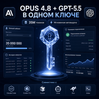 Fable 5 + GPT 5.6 в одном API-ключе 35М Токенов