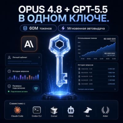 Fable 5 + GPT 5.5 в одном API-ключе 60M Токенов