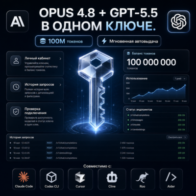 Fable 5 + GPT 5.6 в одном API-ключе 100M Токенов