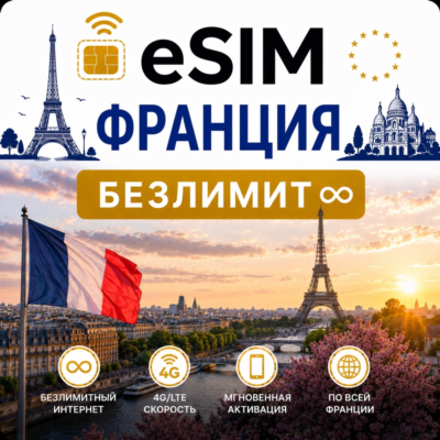 eSim Франция → еСим карта с БЕЗЛИМИТОМ