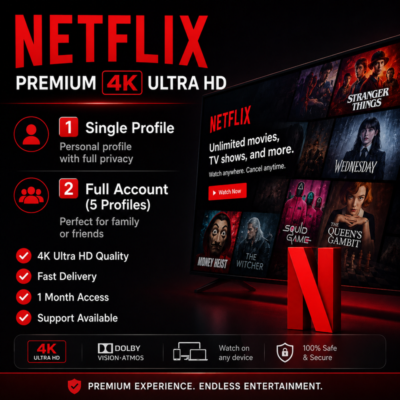 NETFLIX PREMIUM 4K ULTRA HD НА 1 МЕСЯЦ, 5 ПРОФИЛЕЙ [ ЛИЧНЫЙ АККАУНТ ]