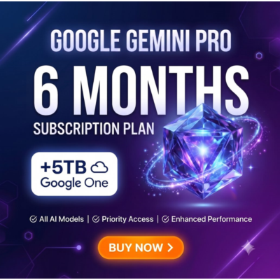 Google AI Pro 6 месяц + 5 ТБ хранилища | Gemini Pro, Veo, Nano Banana,