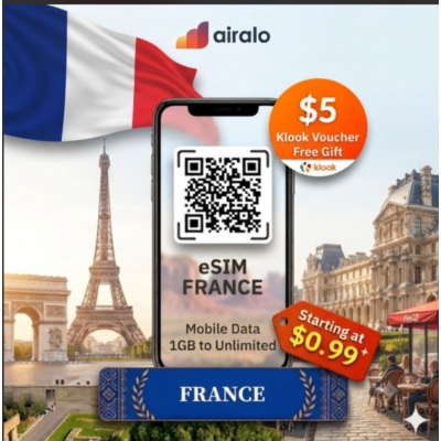 eSIM ФРАНЦИЯ – ЕВРОПА | Премиальные данные AIRALO/SAILY