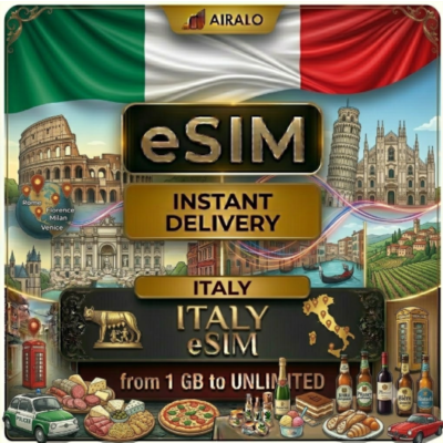 eSIM Италия Italia Глобальный Мобильный Интернет 1 ГБ до Безлимит AIRALO Premium