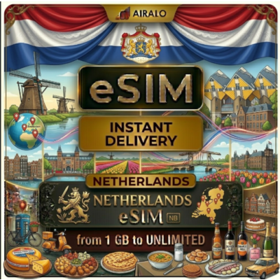 eSIM Нидерланды Nederland Мобильный Интернет 1 ГБ до Безлимит AIRALO Premium