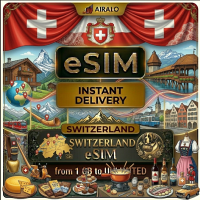 eSIM Швейцария Suisse Глобальный Мобильный Интернет 1 ГБ до Безлимит AIRALO Premium