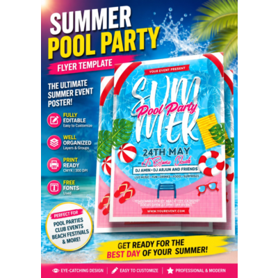 Summer Pool Party PSD Template
