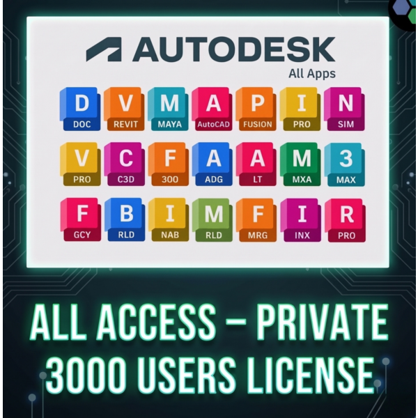 Autodesk Admin Panel All Access – 3000 Users License | Private Account | All apps