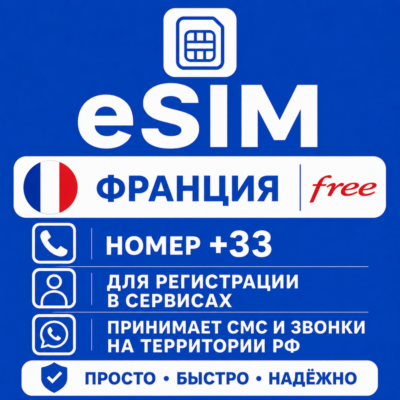 eSIM Франции Номер телефона (+33) еСим