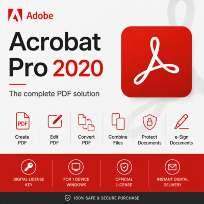 Adobe Acrobat Pro DC 2020 для Windows, 1 устройство, бессрочная лицензия