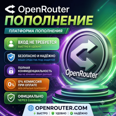 OpenRouter | Пополнение Баланса | Без Логина | Автоматически | 24/7