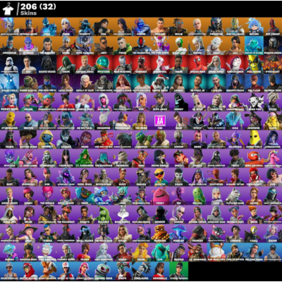 Мгновенный доступ • FN (все платформы) • 206 skins • 3400 VB• Полный доступ