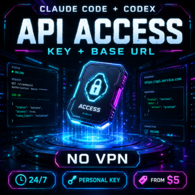 [24/7] Claude Code API — ключ + Base URL, Opus 4.8 / Sonnet 4.6, без VPN