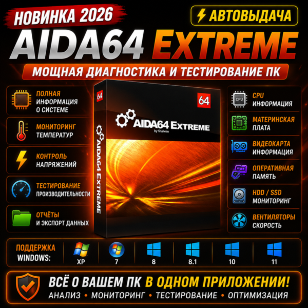 AIDA64 Extreme 2026 | Диагностика ПК | Автовыдача