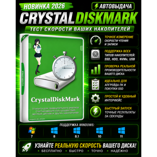 CrystalDiskMark 2026 | Тест скорости SSD и HDD | Автовыдача