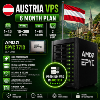 Австрия VPS - 6 Месяцев | AMD EPYC 7713 | Быстрый NVMe | Порт 2 Гбит/с