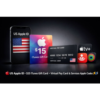 🔥💳 US Apple ID | iTunes Gift Card $15 | Виртуальная Pay Card & Services Apple Codes