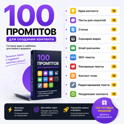 100 промптов ChatGPT для контента — AI Content Pro 2026: идеи, посты